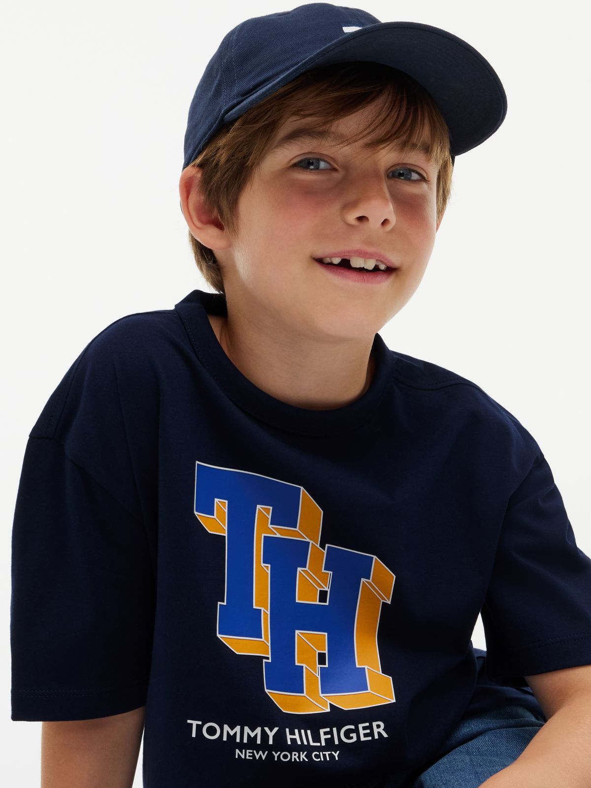 Varsity Logo Relaxed Jersey T-Shirt — Blue