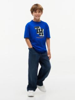 Varsity Logo Relaxed Jersey T-Shirt — Blue 2