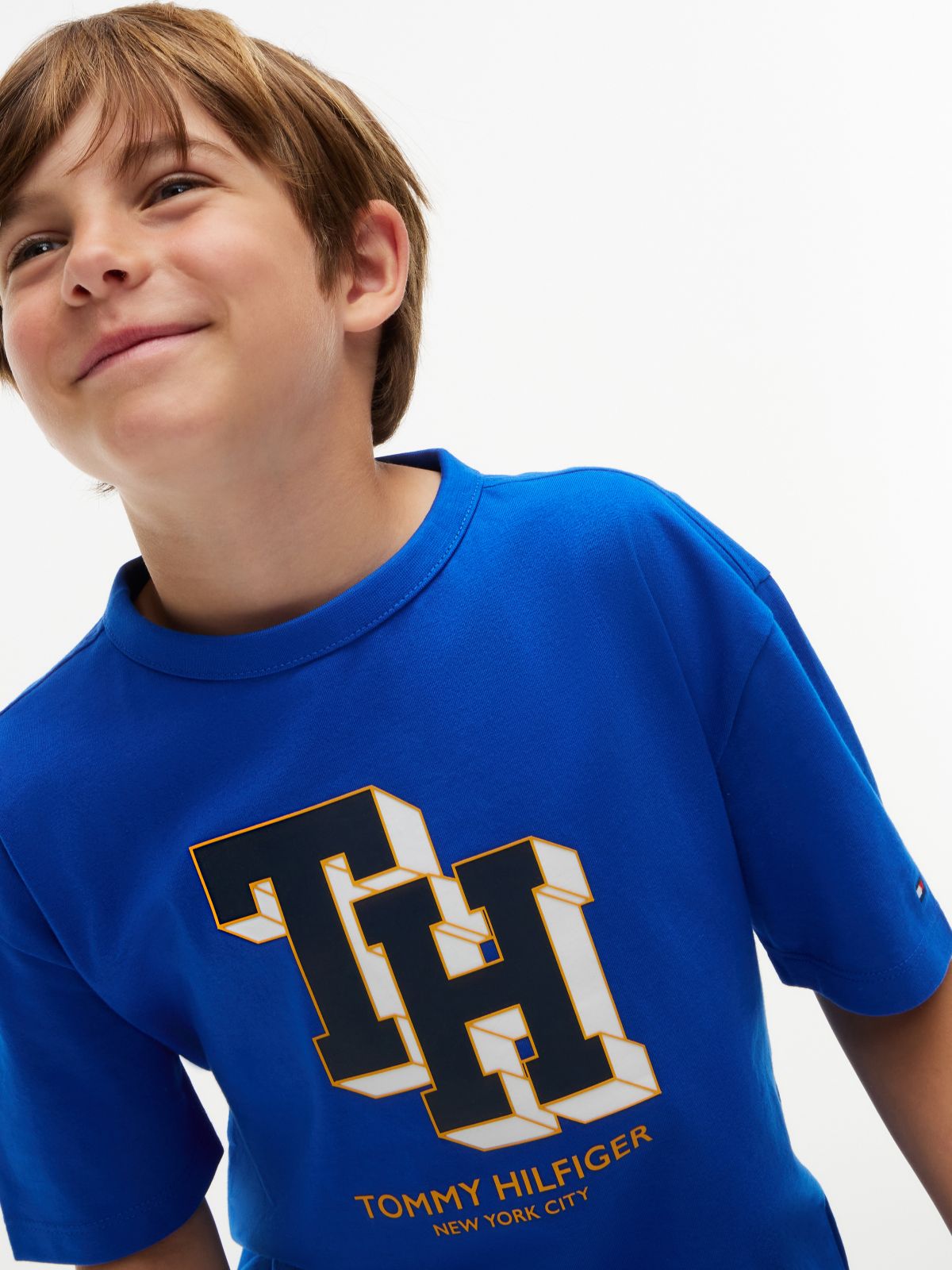 Varsity Logo Relaxed Jersey T-Shirt — Blue
