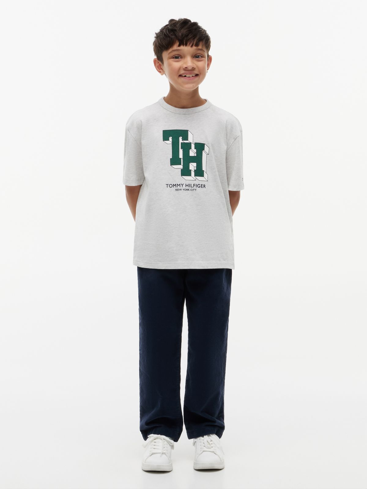 Varsity Logo Relaxed Jersey T-Shirt — Grey