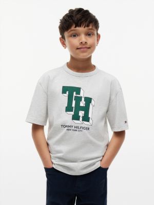 grey varsity logo jersey t-shirt for boys tommy hilfiger