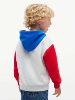 Colour-Blocked Logo Relaxed Terry Hoody — Grey 4