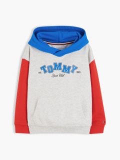 Colour-Blocked Logo Relaxed Terry Hoody — Grey 5