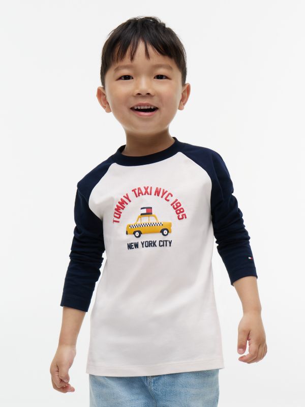 Graphic Relaxed Long Sleeve T-Shirt — Blue