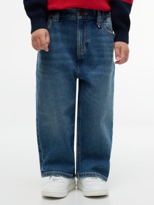 denim graphic elasticated waist wide leg jeans for boys tommy hilfiger