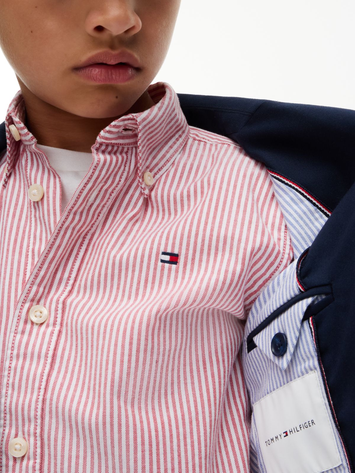 Festive Regular Fit Crest Twill Blazer — Blue
