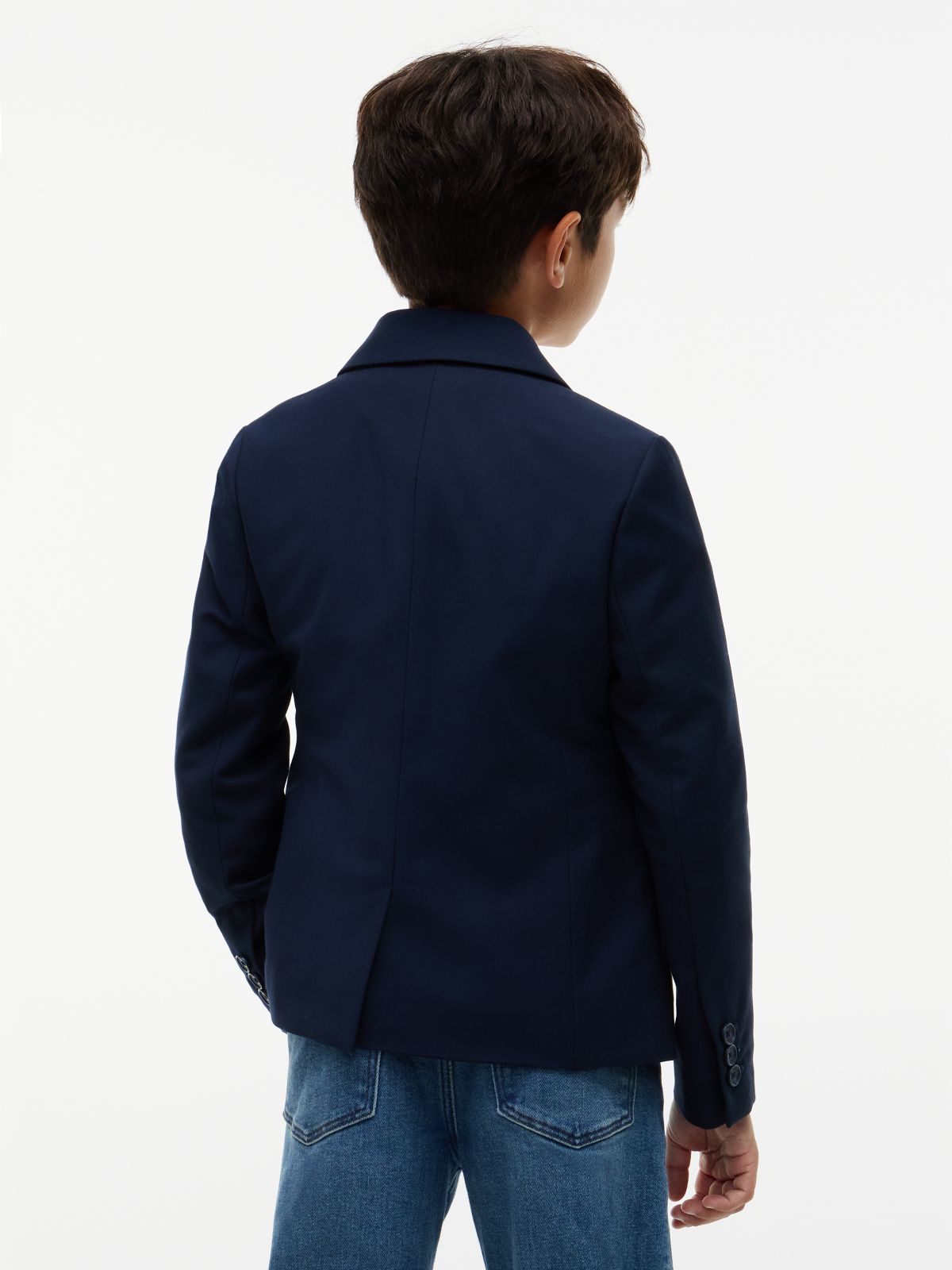 Festive Regular Fit Crest Twill Blazer — Blue