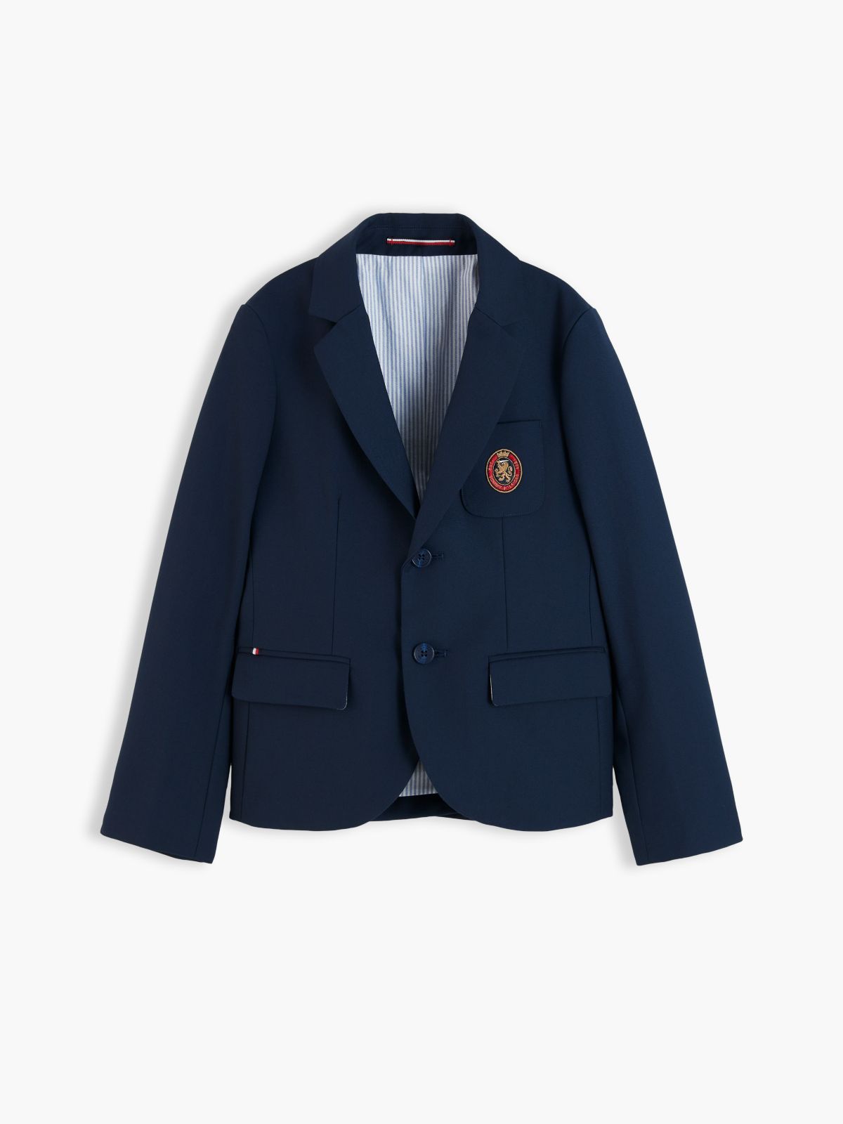 Festive Regular Fit Crest Twill Blazer — Blue