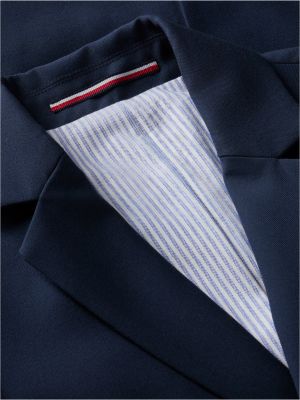 blazer festive regular fit in twill con stemma blu da bambini tommy hilfiger