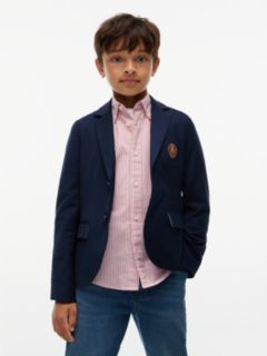 Festive Regular Fit Crest Twill Blazer — Blue 1