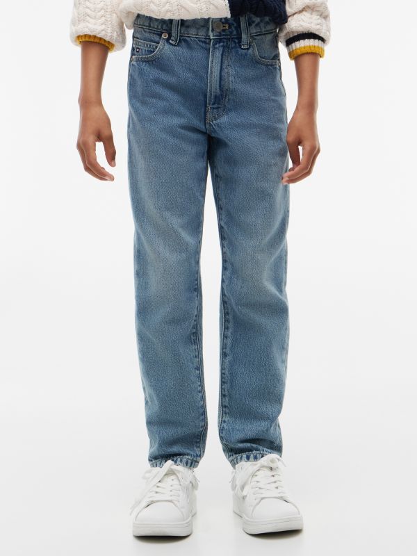 Faded Straight Jeans — Denim