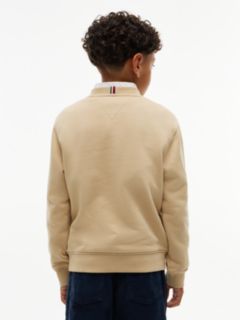Logo Flag Embroidery Crew Neck Jumper — Beige 4