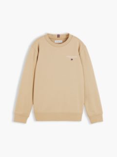 Logo Flag Embroidery Crew Neck Jumper — Beige 5