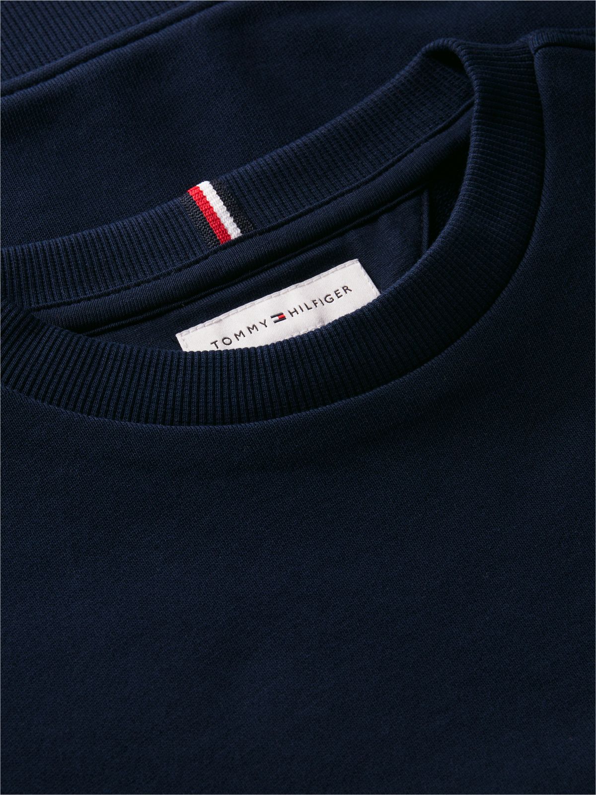 Logo Flag Embroidery Crew Neck Jumper — Blue