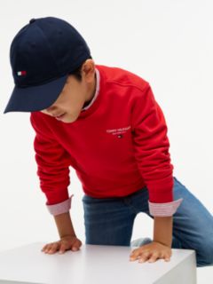 Logo Flag Embroidery Crew Neck Jumper — Red 3