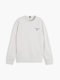 Logo Flag Embroidery Crew Neck Jumper — White 5