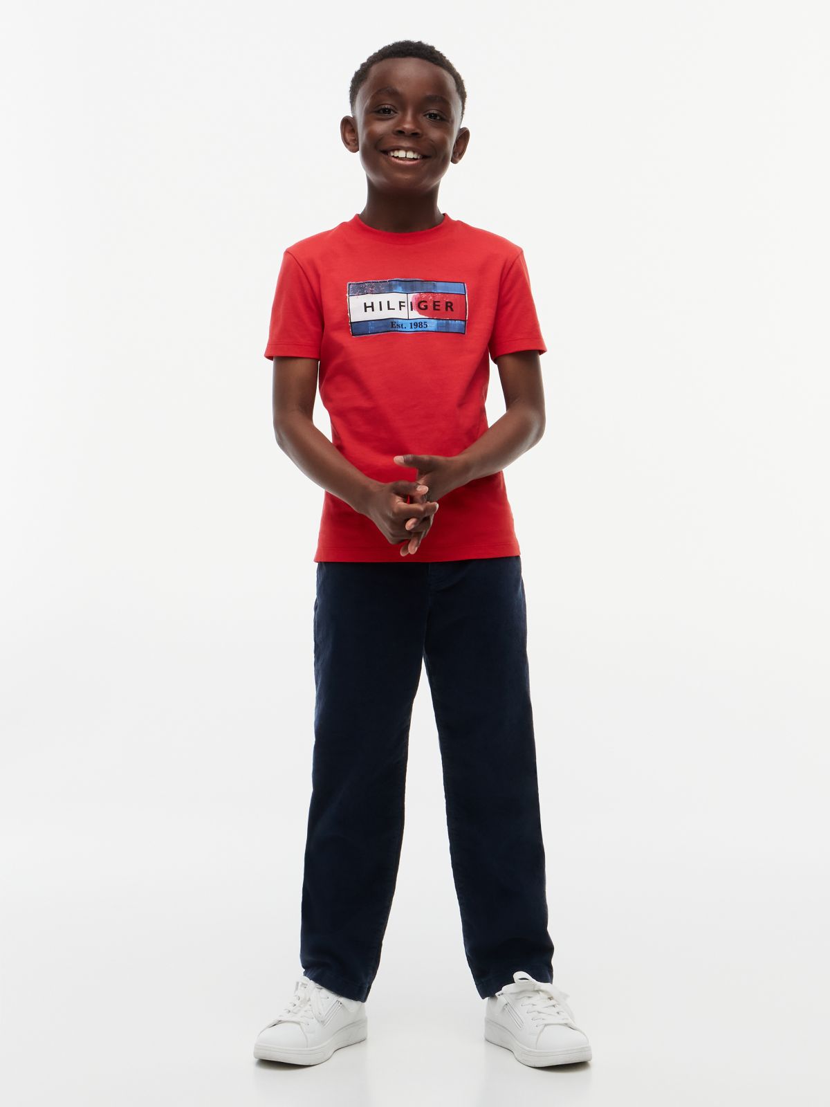Flag Graphic Jersey T-Shirt — Red