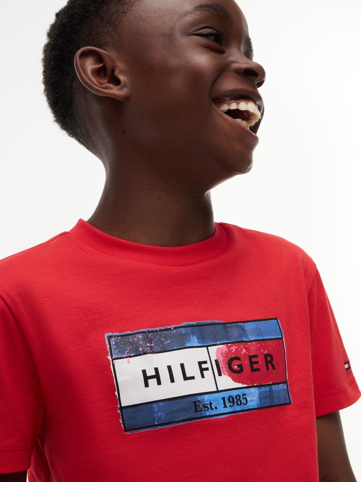 Flag Graphic Jersey T-Shirt — Red