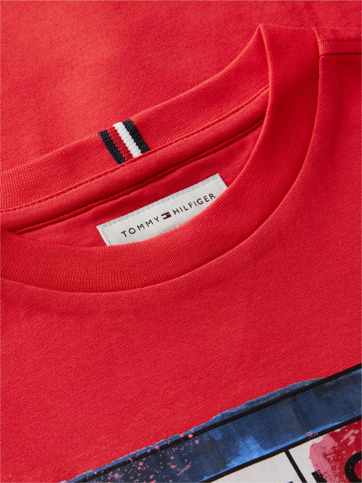 Flag Graphic Jersey T-Shirt — Red