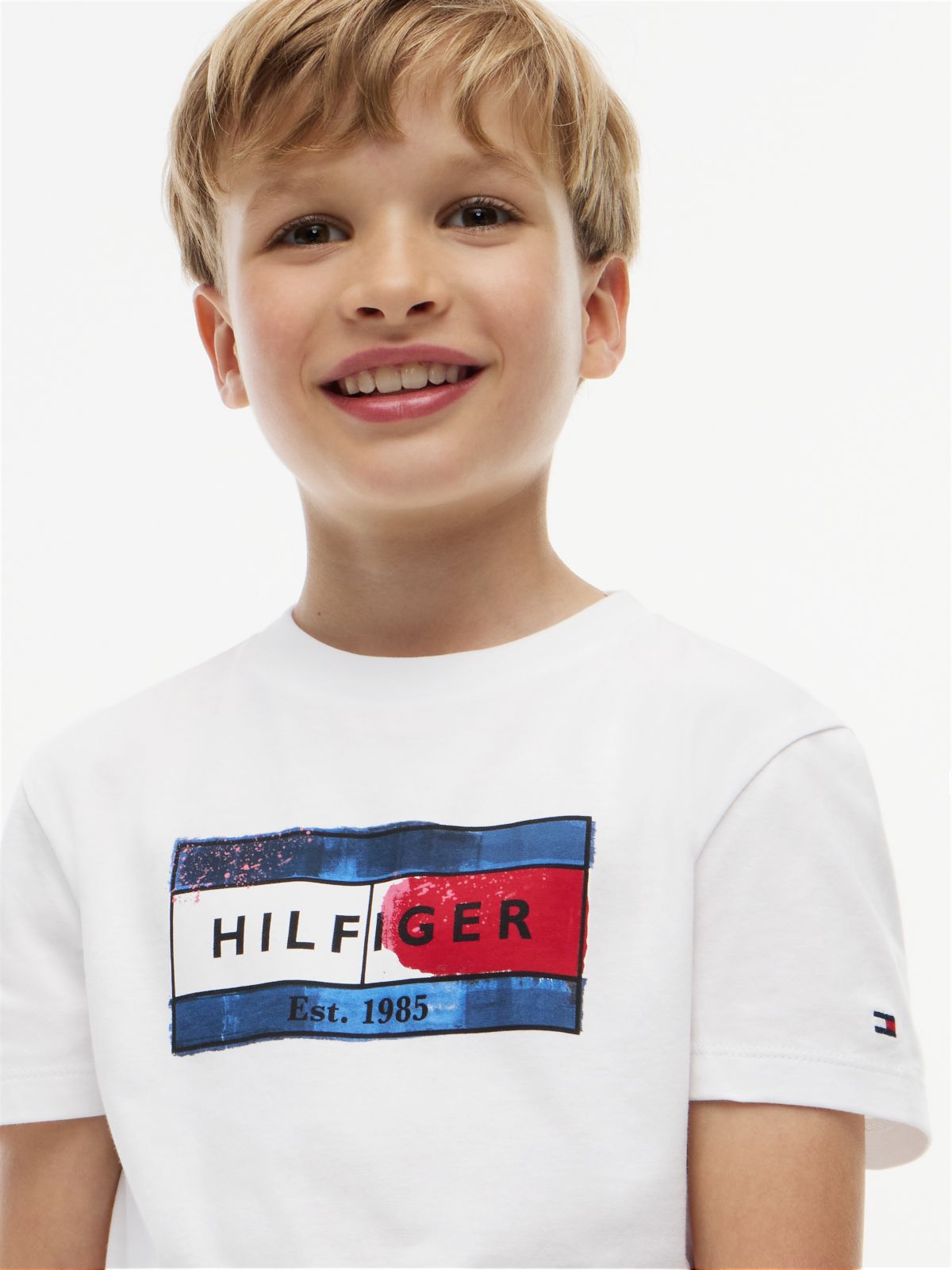 Flag Graphic Jersey T-Shirt — White