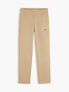 Essential Logo Flag Embroidery Joggers — Beige 5