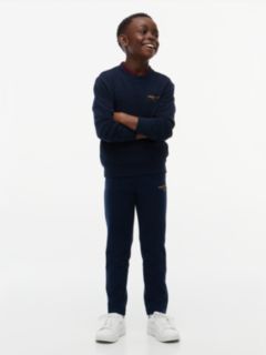 Essential Logo Flag Embroidery Joggers — Blue 4
