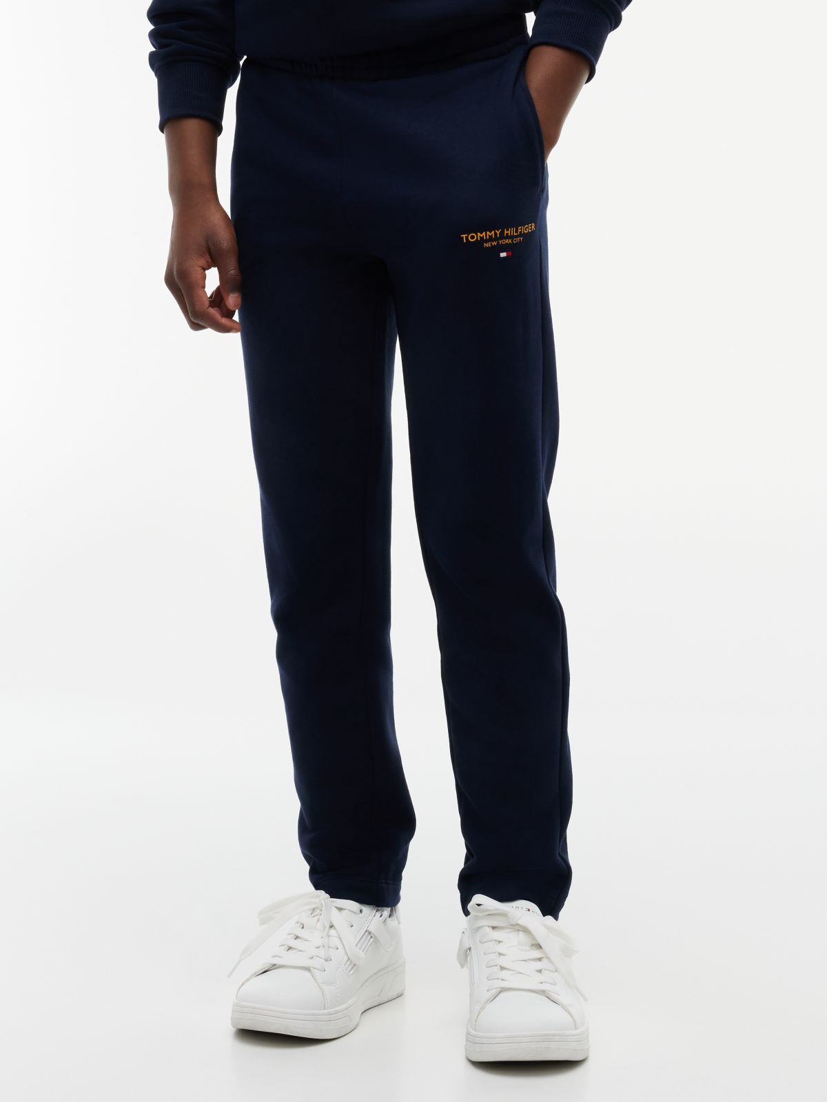 Essential Logo Flag Embroidery Joggers — Blue