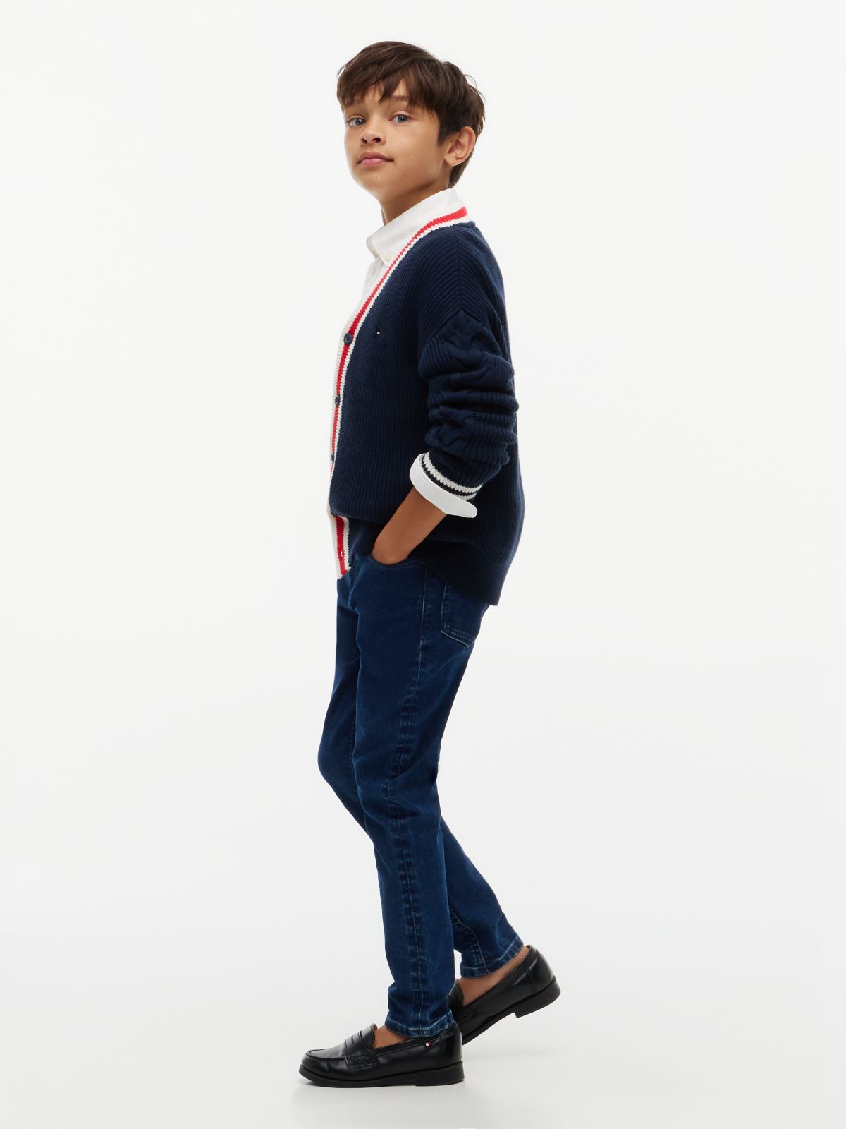 Scanton Slim Global Stripe Jeans — Denim
