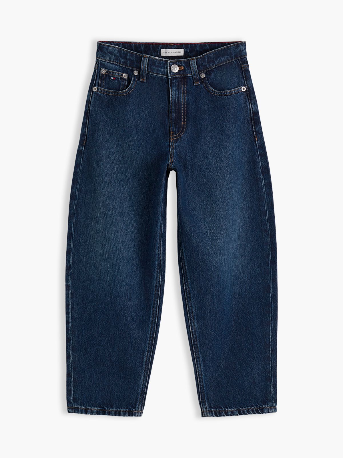 Barrel Leg Faded Jeans — Denim