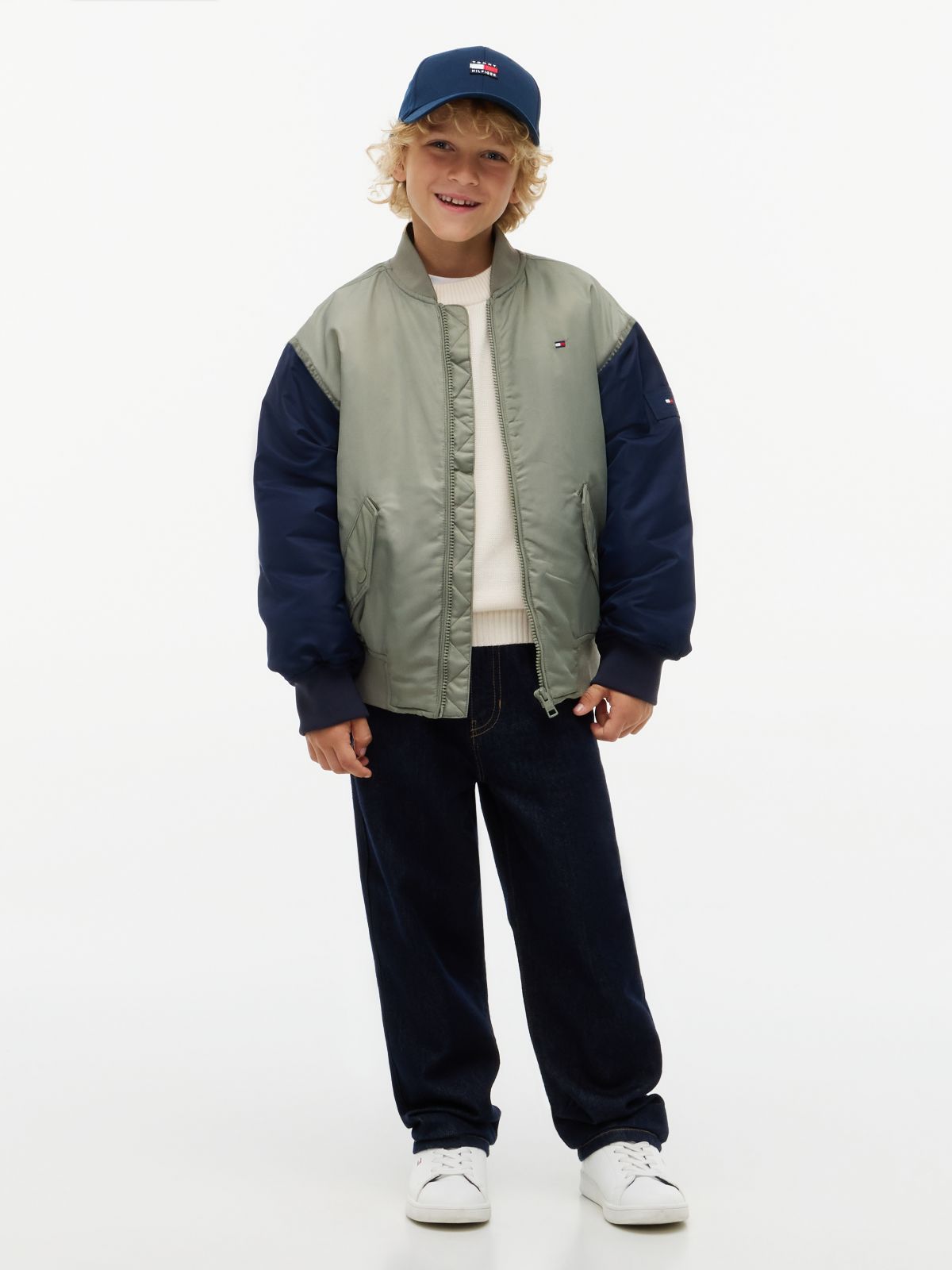 Back Logo Water Resistant Bomber Jacket — Green