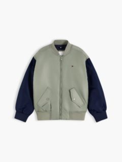 Back Logo Water Resistant Bomber Jacket — Green 6