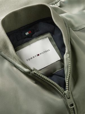 grün wasserabweisende bomberjacke mit rückenlogo für jungen - tommy hilfiger