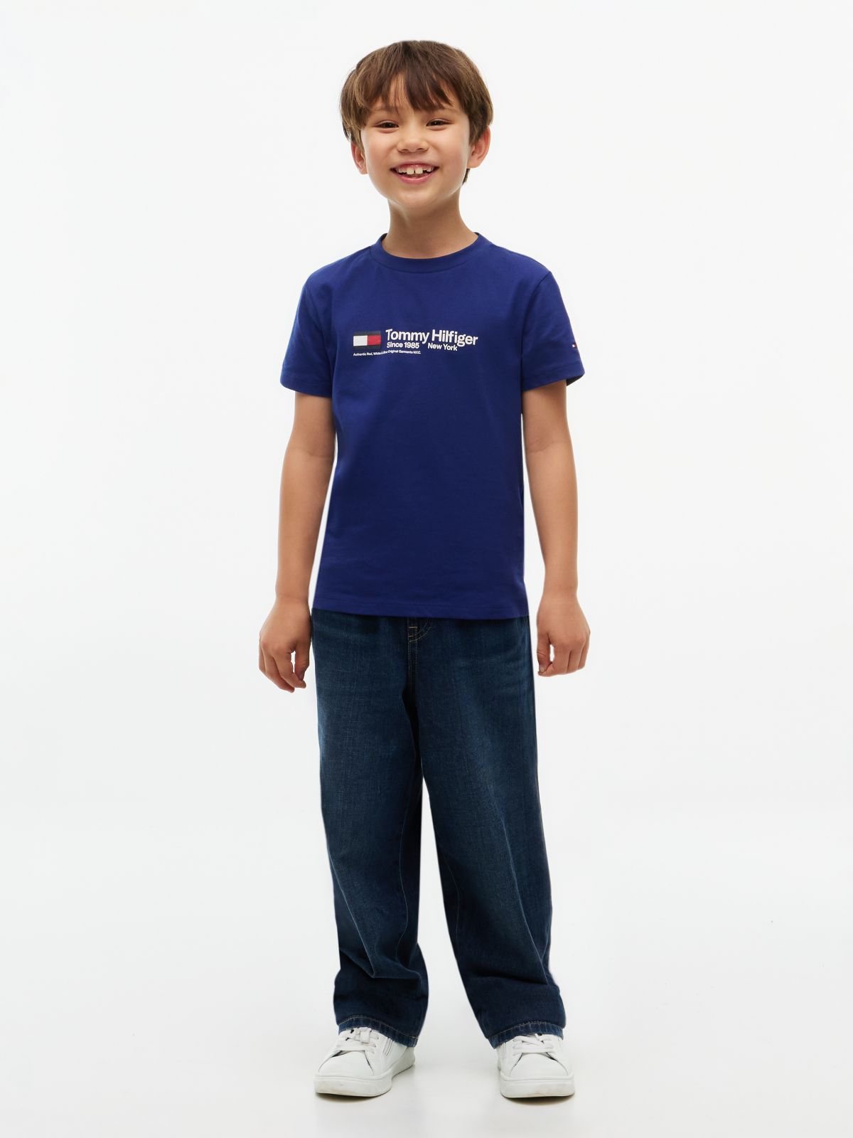 Logo Jersey Crew Neck T-Shirt — Blue