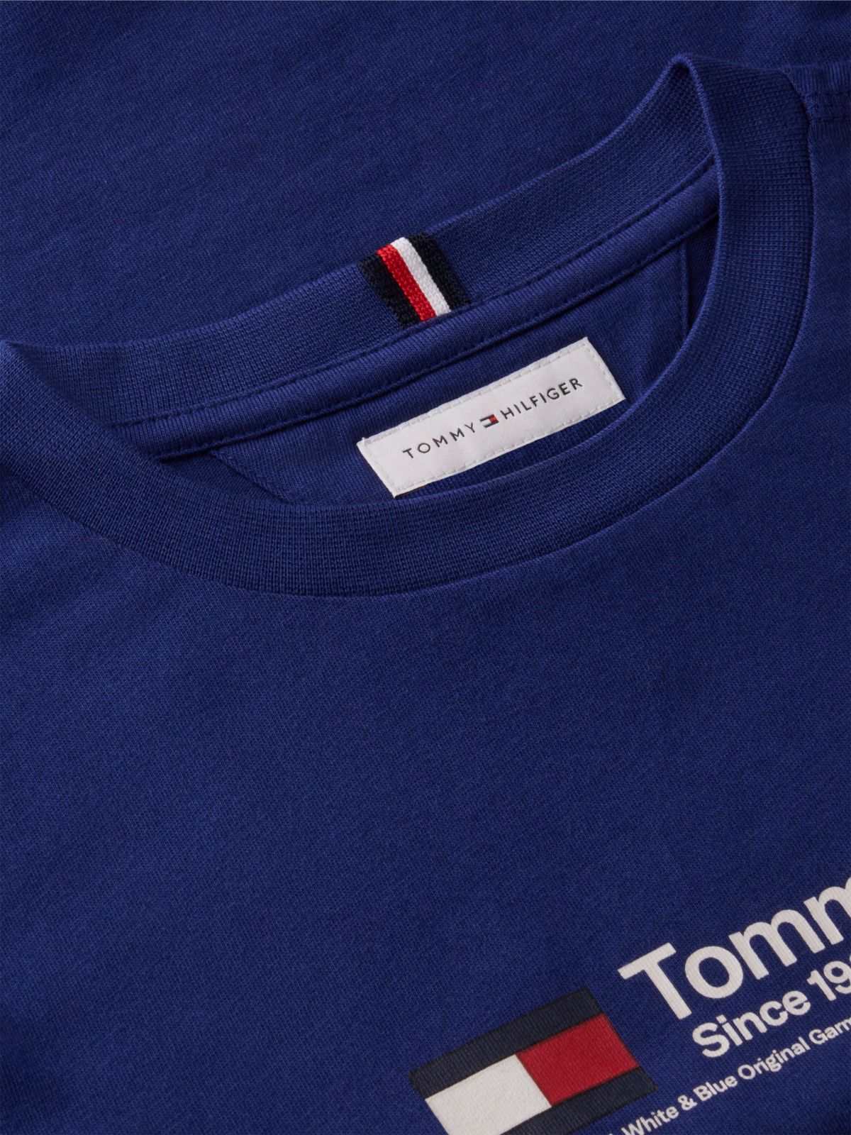 Logo Jersey Crew Neck T-Shirt — Blue