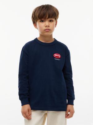 blue back logo long sleeve t-shirt for boys tommy hilfiger