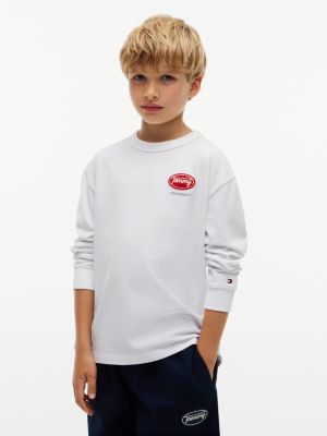 white back logo long sleeve t-shirt for boys tommy hilfiger