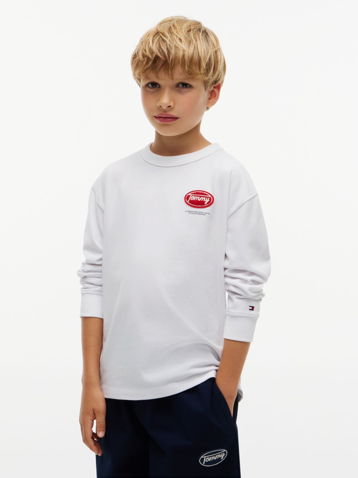 Back Logo Long Sleeve T-Shirt — White