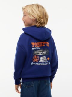 Essential Back Graphic Terry Hoody — Blue 4