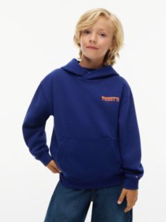 Essential Back Graphic Terry Hoody — Blue 1