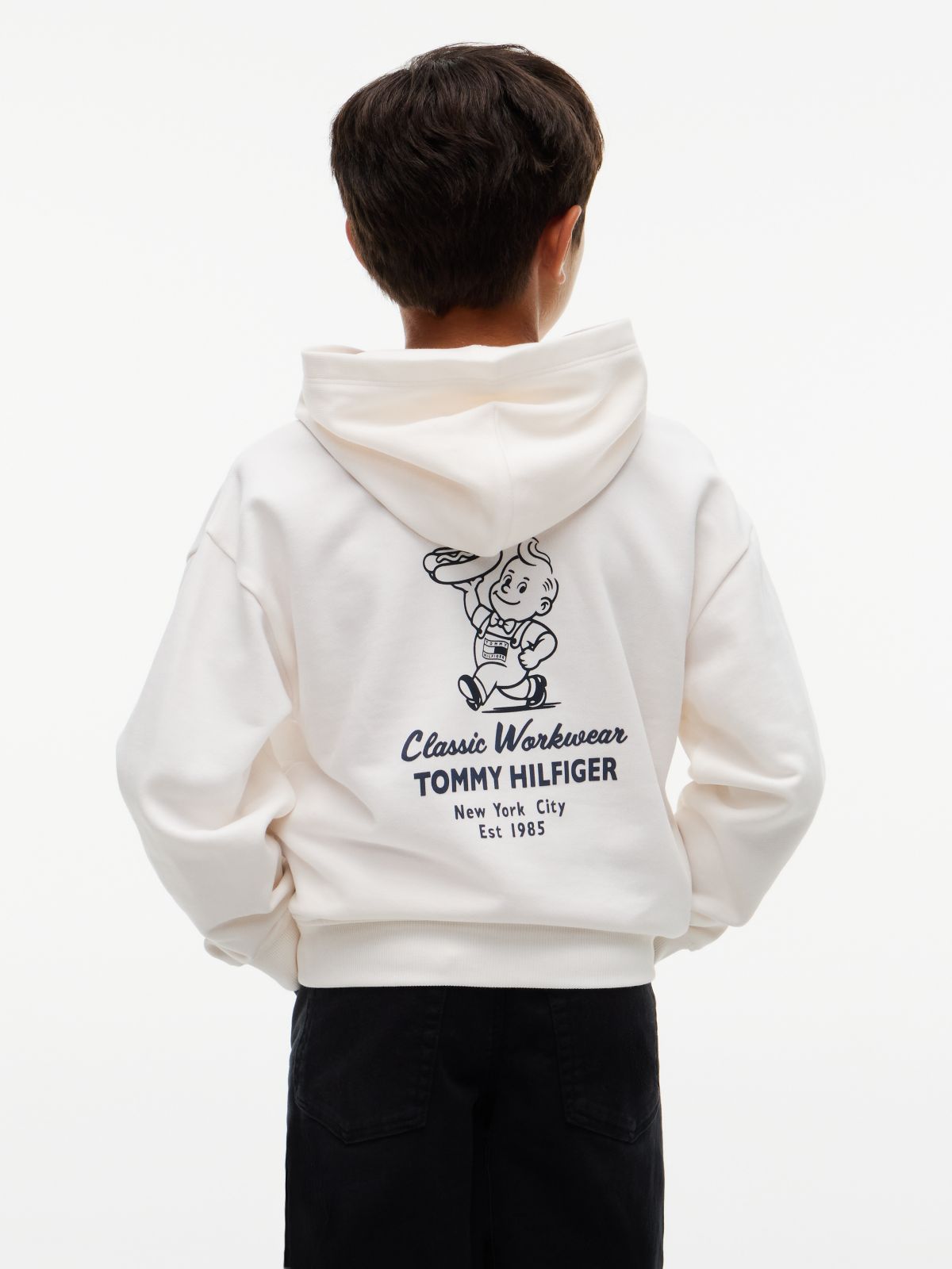 Essential Back Graphic Terry Hoody — White