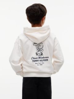 Essential Back Graphic Terry Hoody — White 5