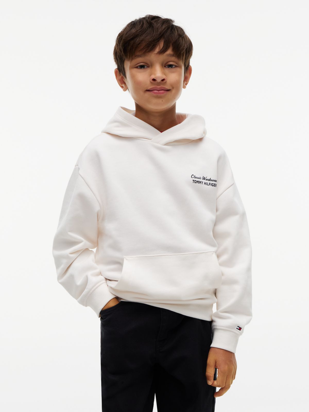 Essential Back Graphic Terry Hoody — White