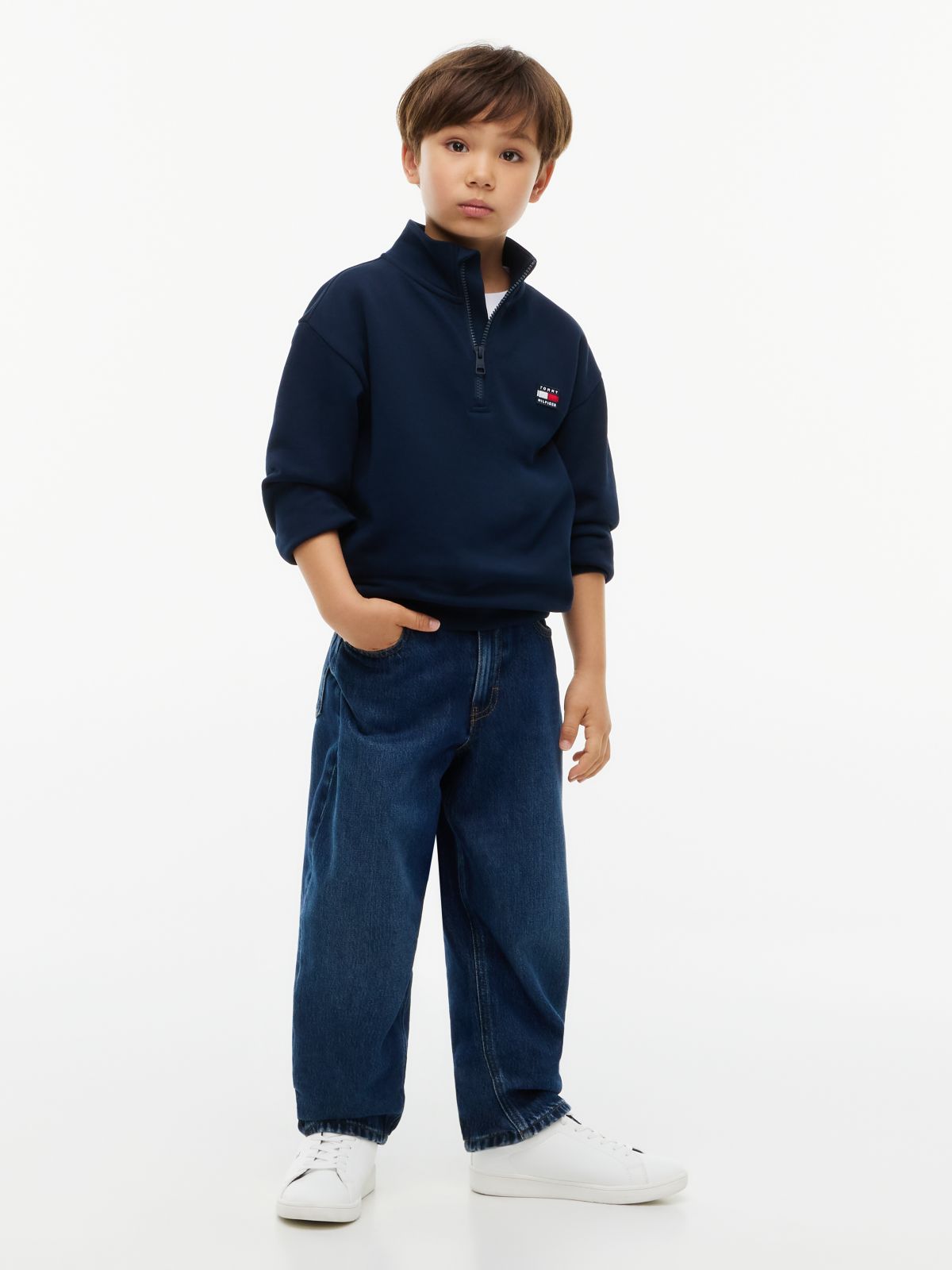 Essential Terry Quarter-Zip Sweatshirt — Blue