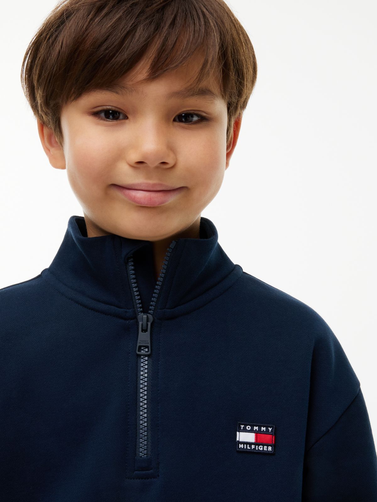 Essential Terry Quarter-Zip Sweatshirt — Blue