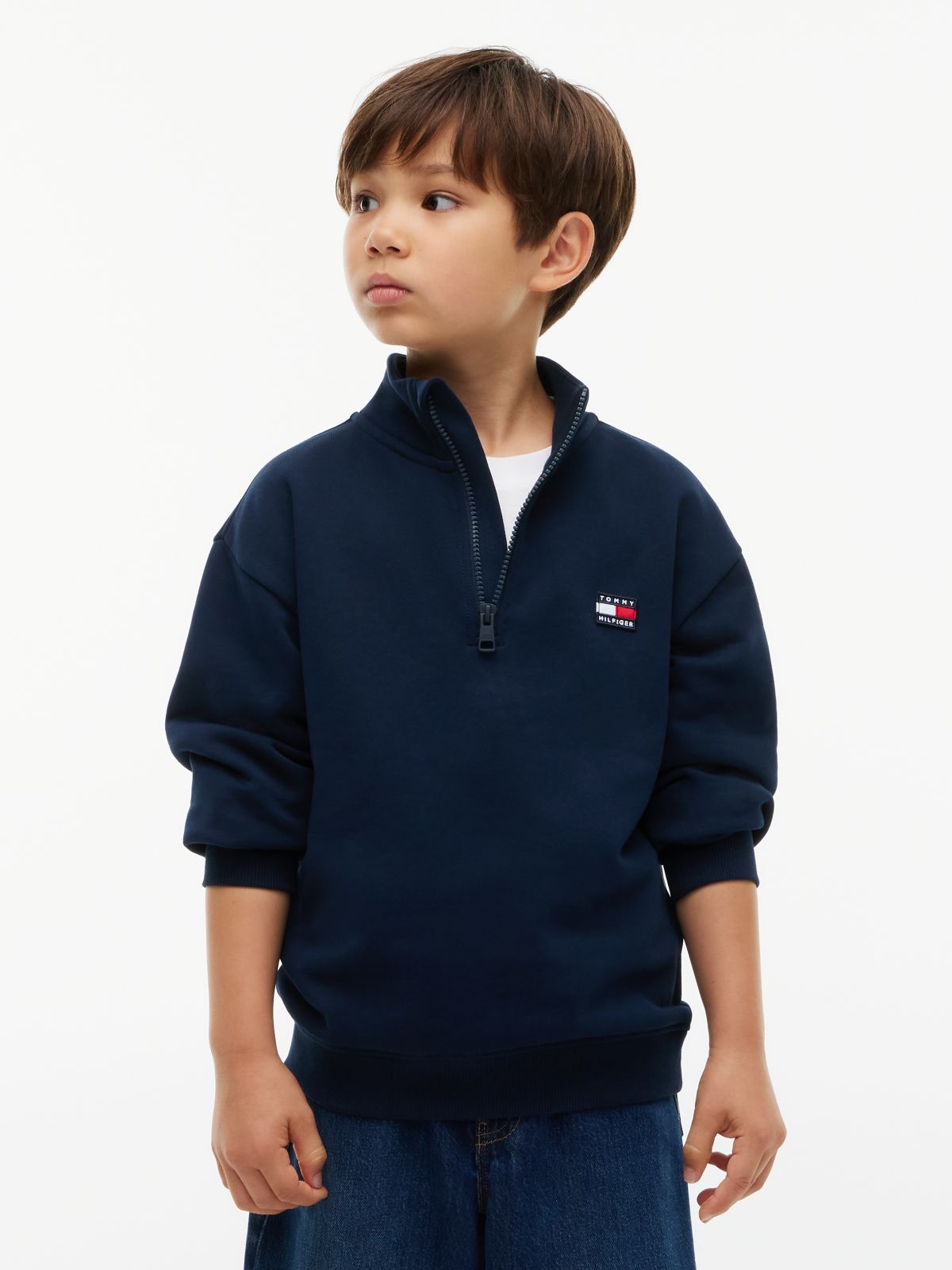 Essential Terry Quarter-Zip Sweatshirt — Blue