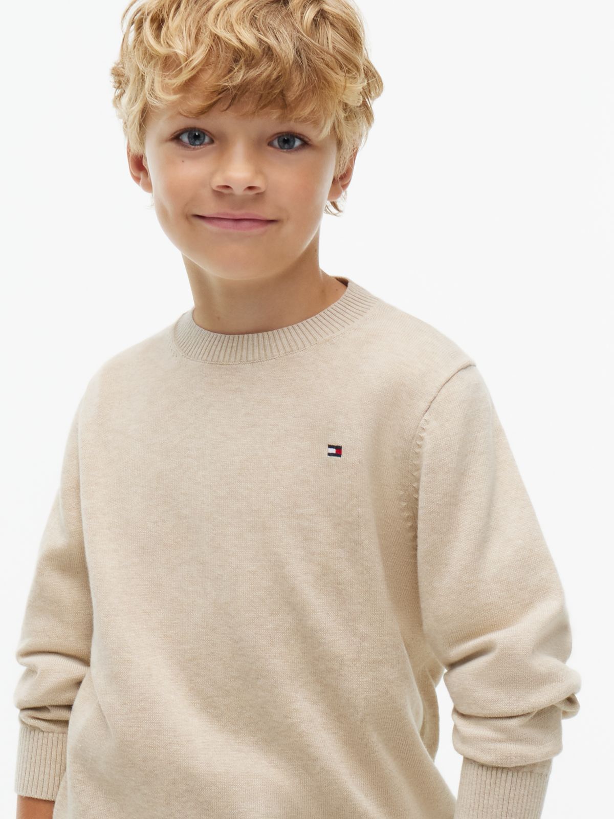Essential Lightweight Crew Neck Jumper — Beige
