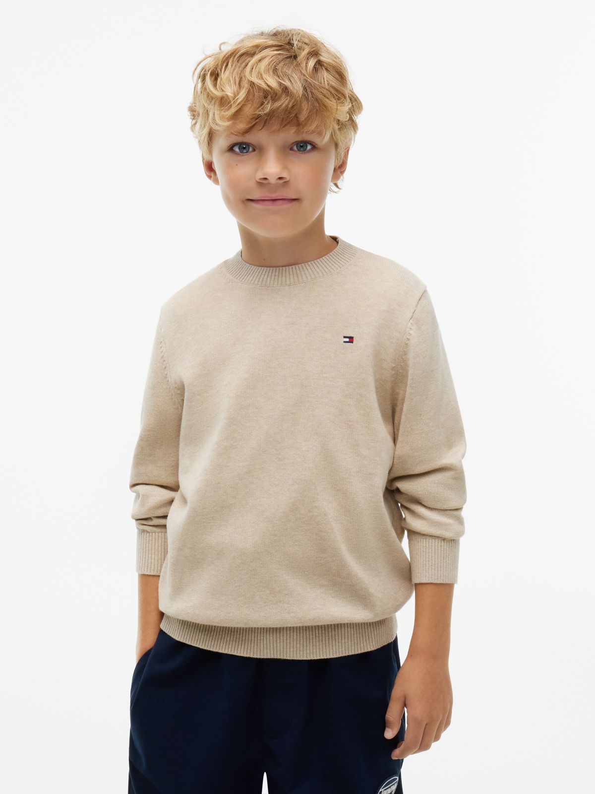 Essential Lightweight Crew Neck Jumper — Beige