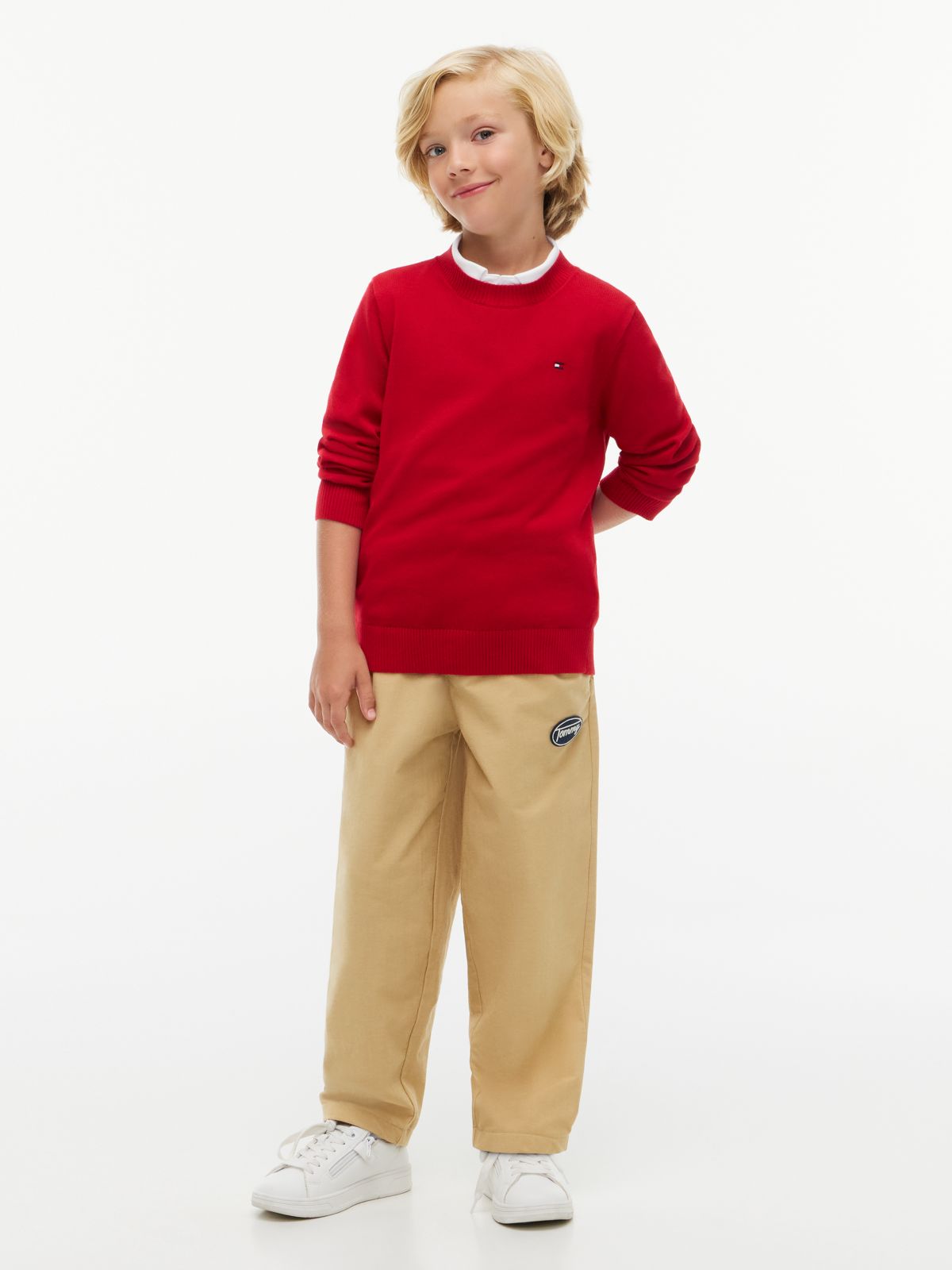Essential Lightweight Crew Neck Jumper — Red