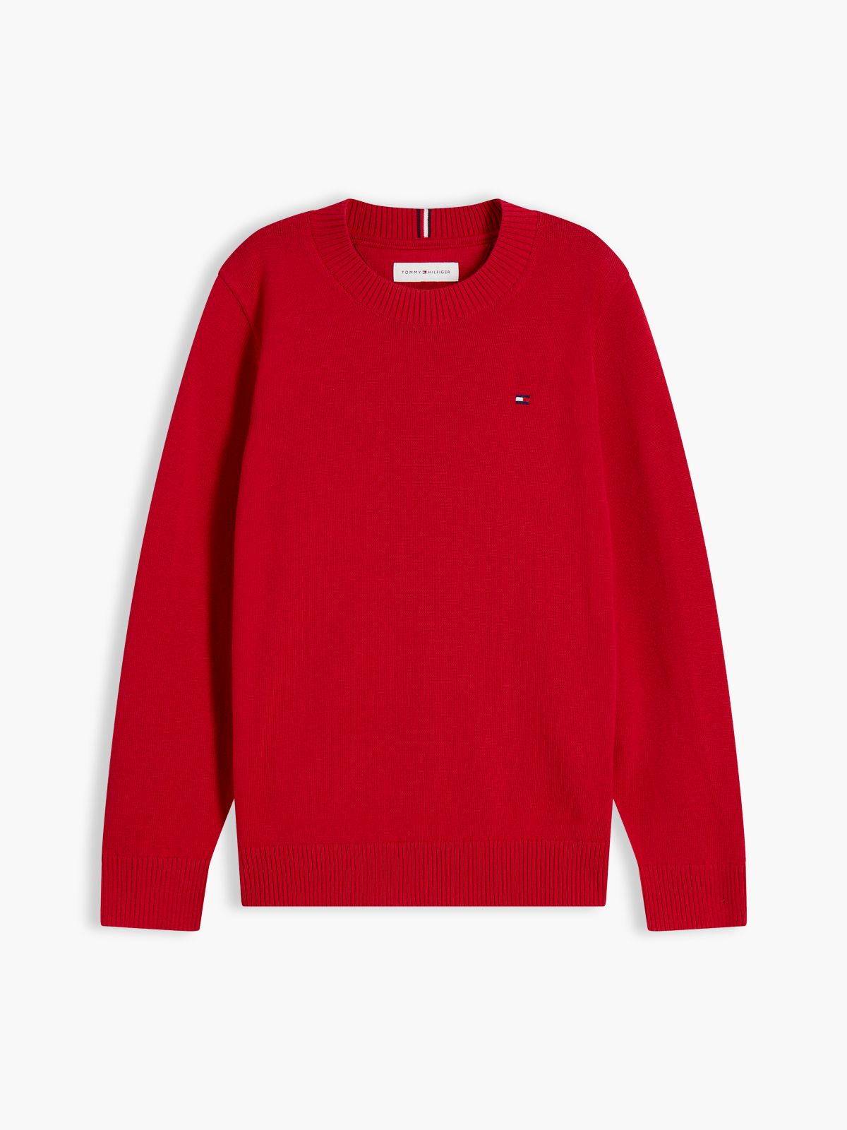 Essential Lightweight Crew Neck Jumper — Red