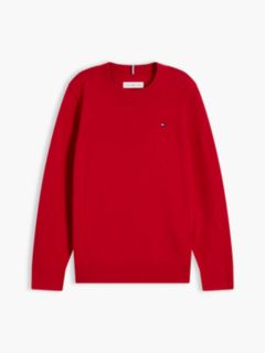Essential Lightweight Crew Neck Jumper — Red 5